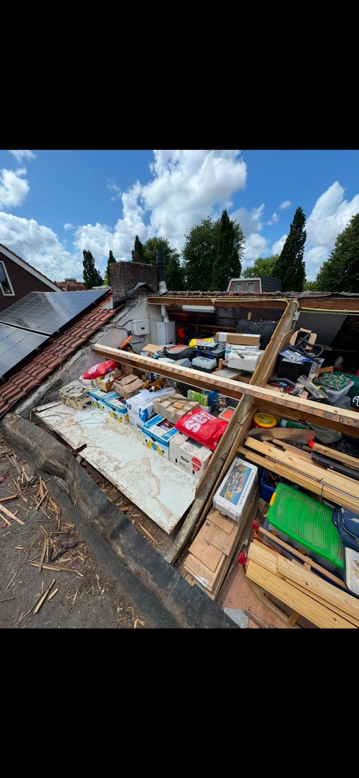 Dakgoot zink schoorsteen - vakwerk aan dakkapel